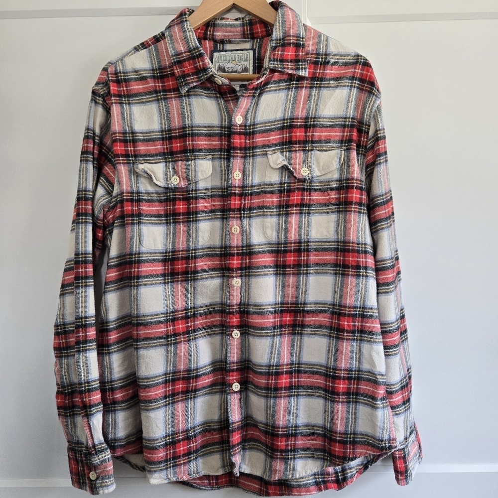 American Eagle Mens Large Plaid Button Down Shirt